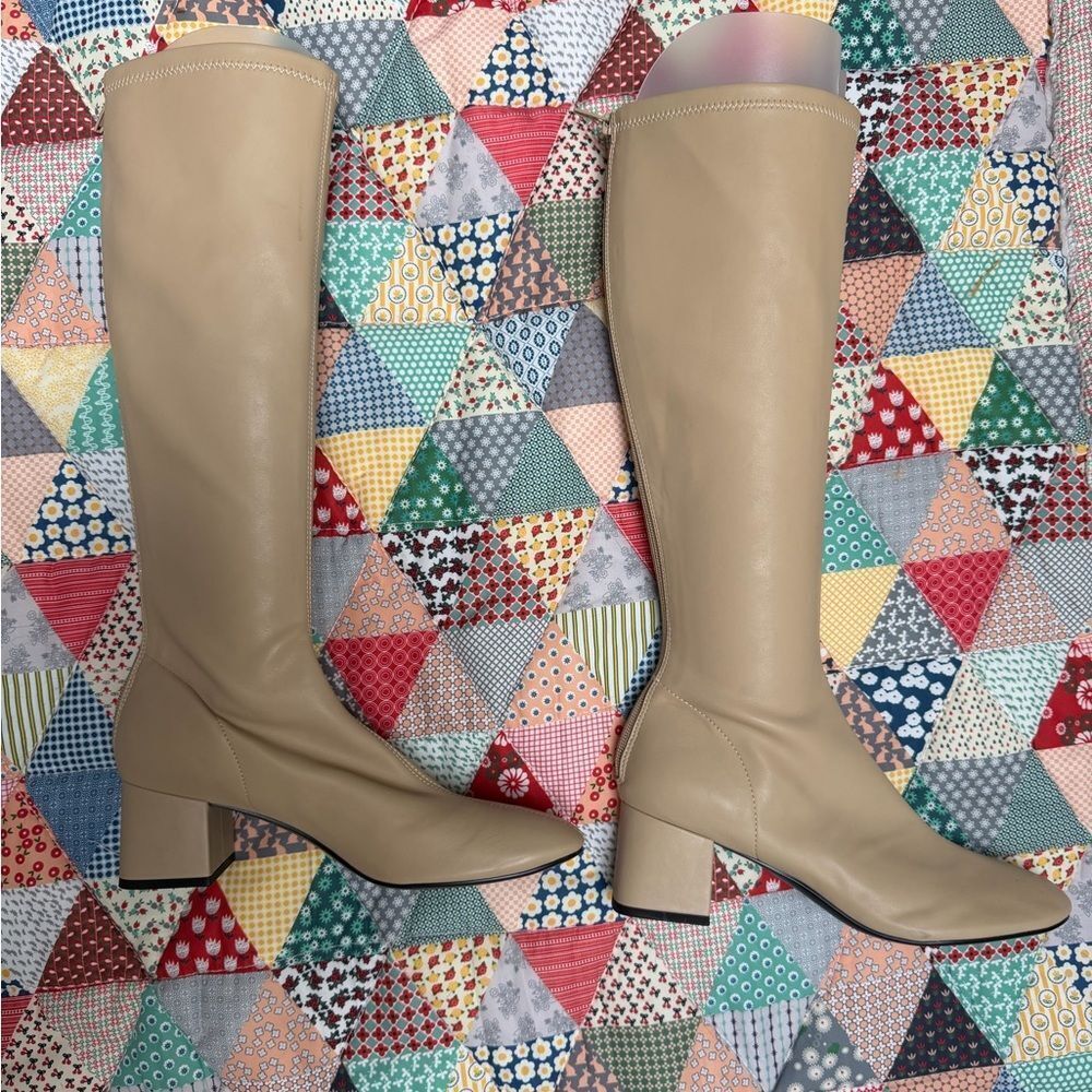 Tan Knee-High Boots Charles & Keith size 9